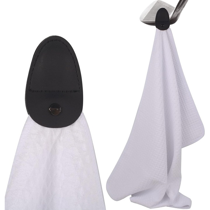 Хавлиена кърпа за голф с магнит, микрофибърна вафла, сива, 60х40см, комплект