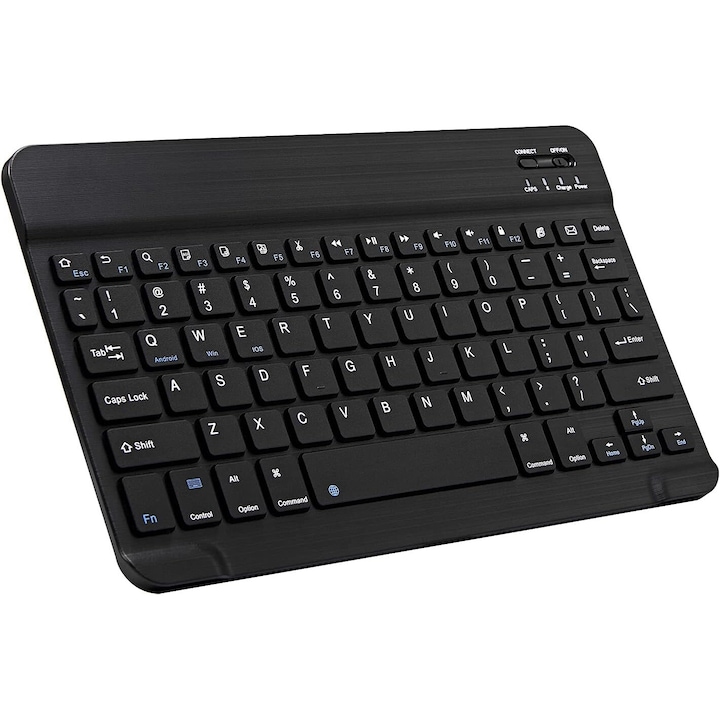 Tastatura mecanica gaming, iluminare RGB, switch-uri albastre, incarcare wireless, alb