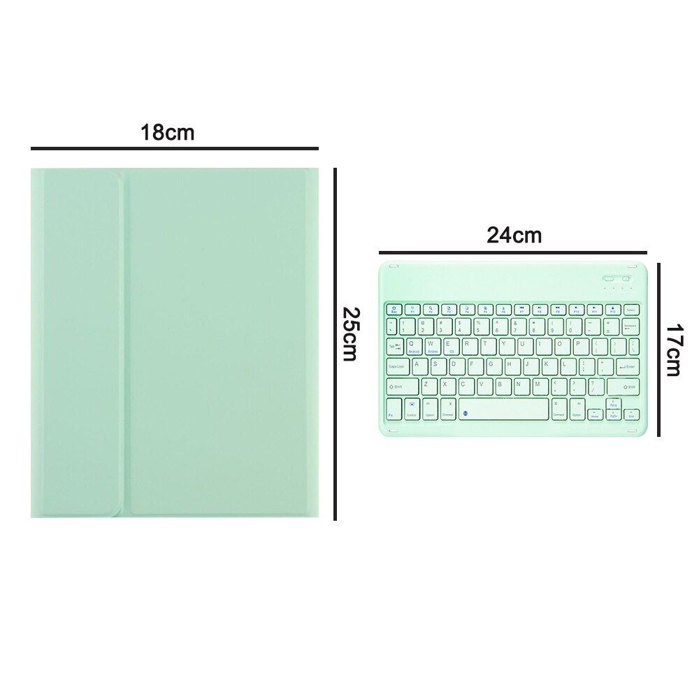 Husa tableta pentru Apple iPad Air 4, piele ecologica, tastatura Bluetooth, verde