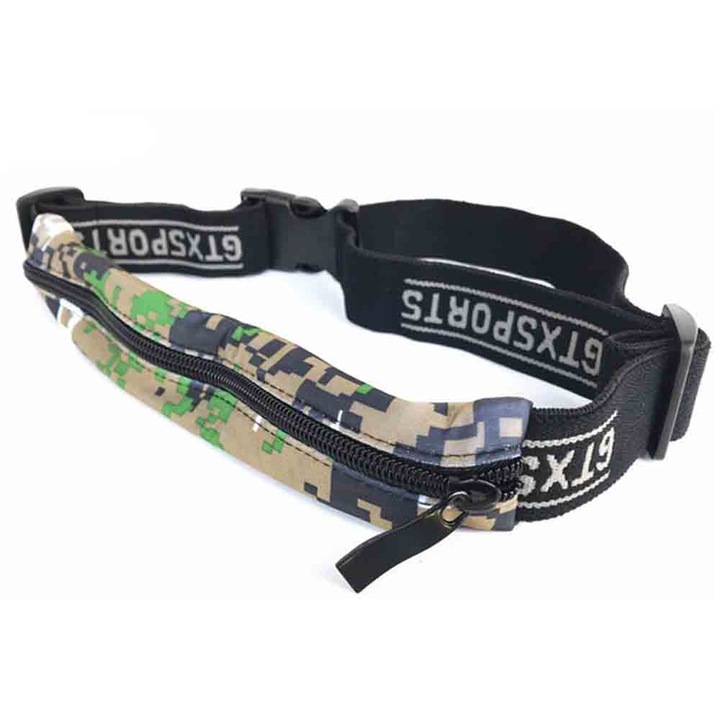 Sporttáska, vízálló, fényvisszaverő, terepszínű