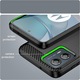 Husa pentru Motorola Moto G85 din Silicon Premium, Slim, cu textura Fibra Carbon - Albastru
