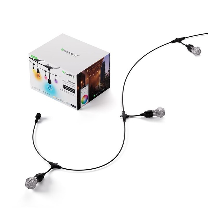 Instalatie extindere de 15 metri pentru Nanoleaf Outdoor Starter Kit, Control vocal, WiFi, RGB