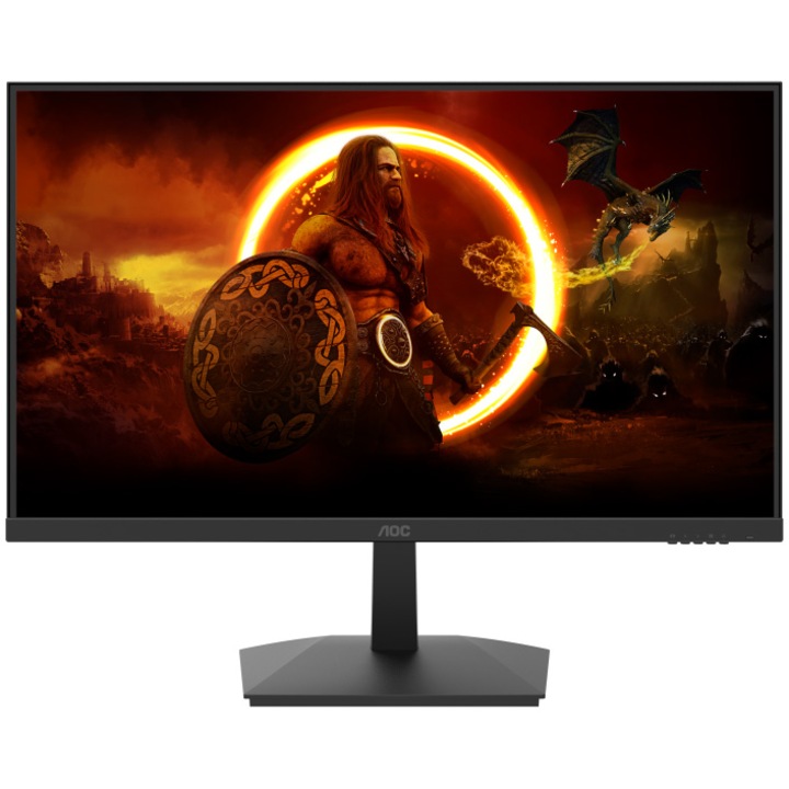 Монитор LED VA AOC 24G15N2 23.8", Full HD (1920x1080), 180Hz, 1ms MPRT (4ms GTG), Adaptive Sync, HDR10, FlickerFree, HDMI, DisplayPort, VESA, Черен