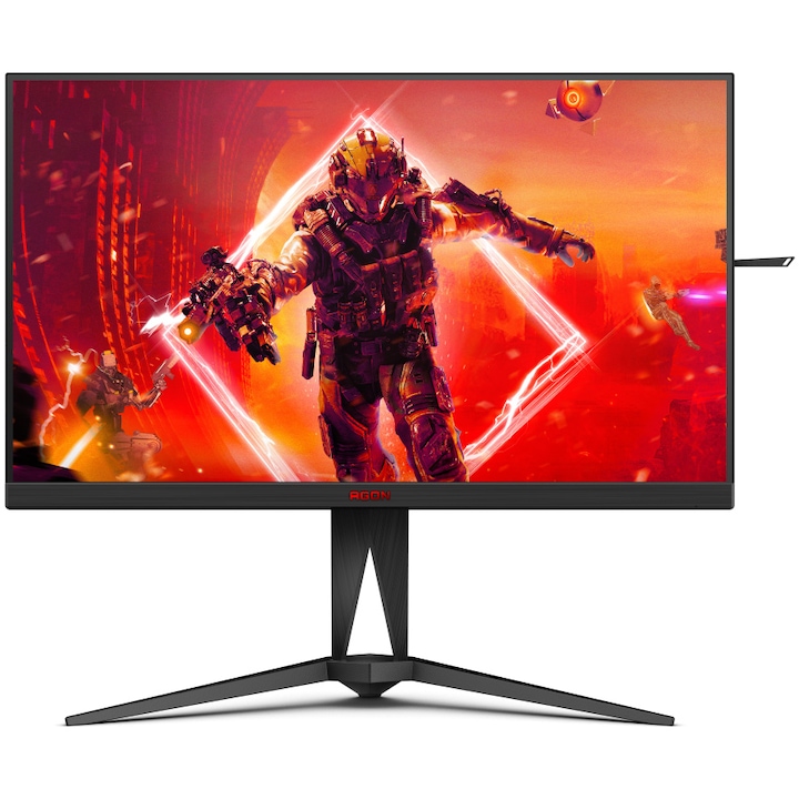 Játékmonitor AOC, AGON, 31,5", VA, QHD, 240 Hz, 1 ms, 0,5 ms, HDR400, FlickerFree, HA, Pivot, HDMI, DisplayPort, USB, hub, AG325QZN/EU, fekete