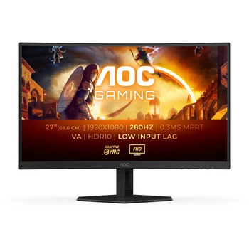 Monitor Gaming Curbat LED VA AOC C27G4ZXE 27", Full HD (1920x1080), 280Hz, 0.3ms MPRT (1ms GTG), AMD FreeSync Premium, HDR10, FlickerFree, 2x HDMI, DisplayPort, VESA, negru