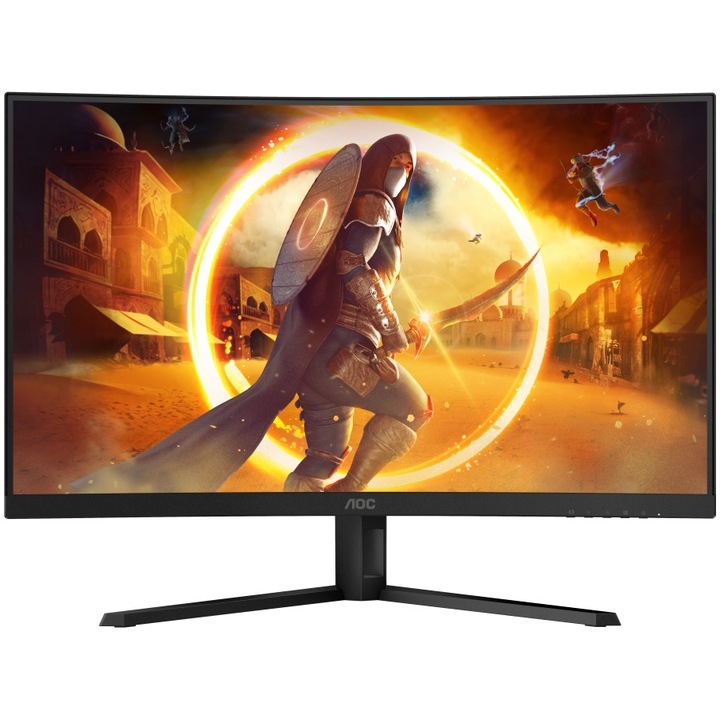 AOC CQ32G4VE Gaming monitor, ívelt, 31,5", VA, QHD, 180 Hz, 1 ms, 0,5 ms, HDR10, FlickerFree, HDMI, DisplayPort, fekete