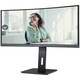 Монитор AOC, Извит, 34", VA, WQHD, 100Hz, 4ms, 1ms, FlickerFree, Високоговорители 5W x 2, HA, HDMI, DisplayPort, USB, hub, USC-C, KVM, RJ45, CU34P3CV, Черен