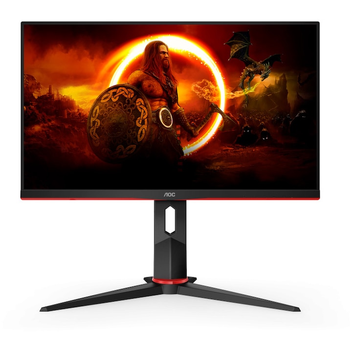 AOC Gaming monitor, 23,8", IPS, QHD, 165 Hz, 4 ms, 1 ms, FlickerFree, hangszórók, 2x2 W, HA, Pivot, HDMI, DisplayPort, Q24G2A/BK, fekete