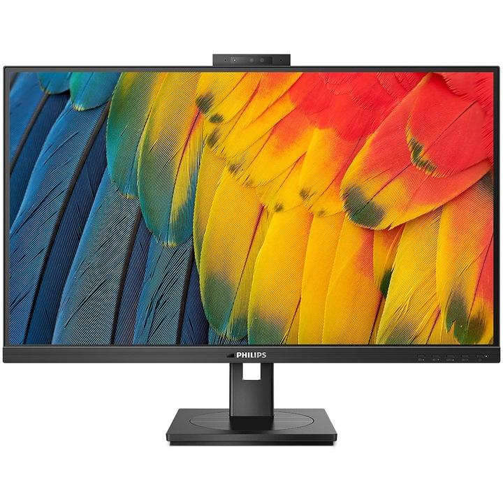Philips 24B1U5301H/00 monitor, 23.8", IPS, FHD, 75 Hz, 4 ms, FlickerFree, 5 W x 2 hangszóró, webkamera, HA, HDMI, DisplayPort, DaisyChain, USB, hub, USC-C, KVM, RJ45, fekete
