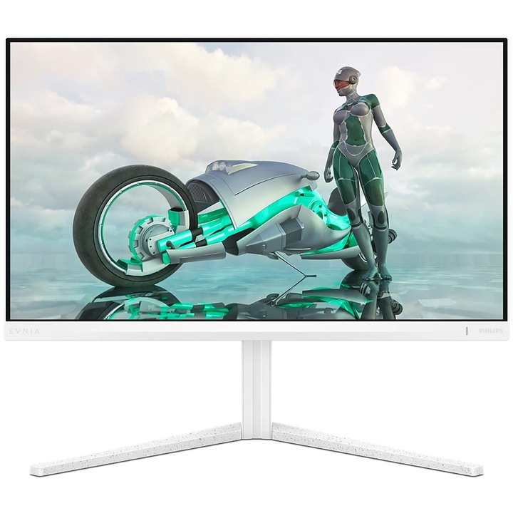 Monitor Gaming Philips EVNIA, 23,8", IPS, FHD, 180 Hz, 1ms, 0,5 ms, HDR10, FlickerFree, Hangszórók 2W x 2, HA, Pivot, HDMI, DisplayPort, fehér, 24M2N3201A/00