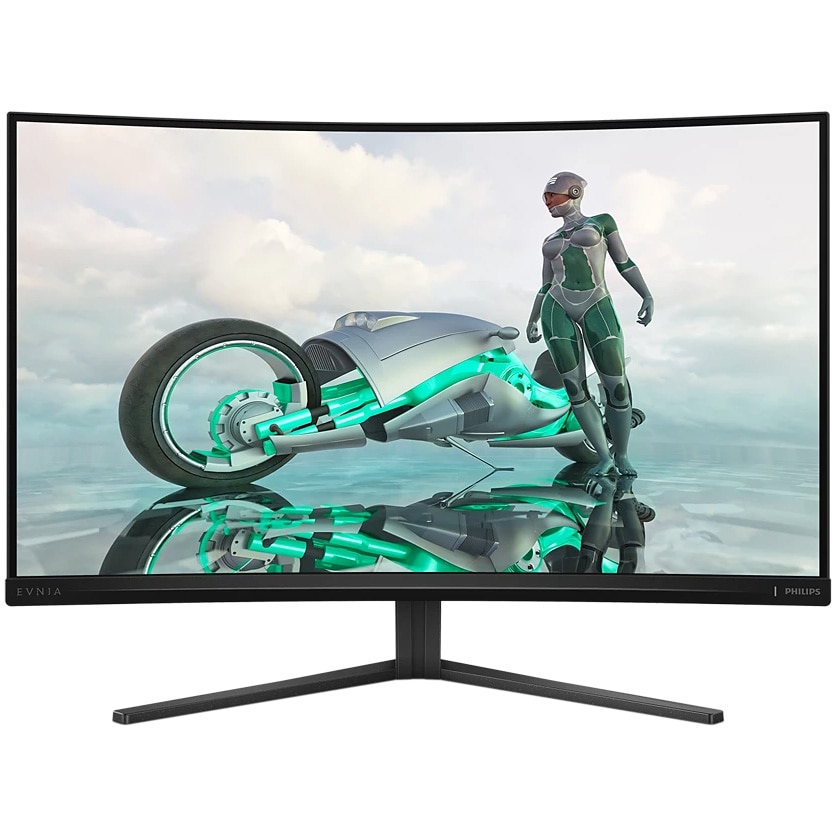 Monitor Gaming Philips EVNIA Curbat, 31.5", VA, QHD, 180Hz, 1ms, 0.5ms, HDR10, FlickerFree, HDMI, DisplayPort, 32M2C3500L/00, Negru