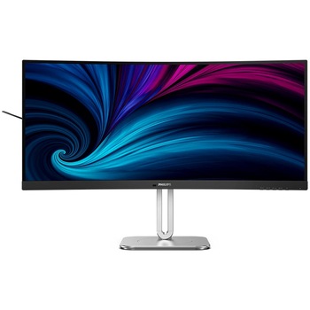 Monitor Philips Curbat, 34", VA, WQHD, 120Hz, 4ms, FlickerFree, Boxe 5W x 2, HA, HDMI, DisplayPort, USB, hub, USC-C, KVM, RJ45, 34B2U5600C/00, Negru