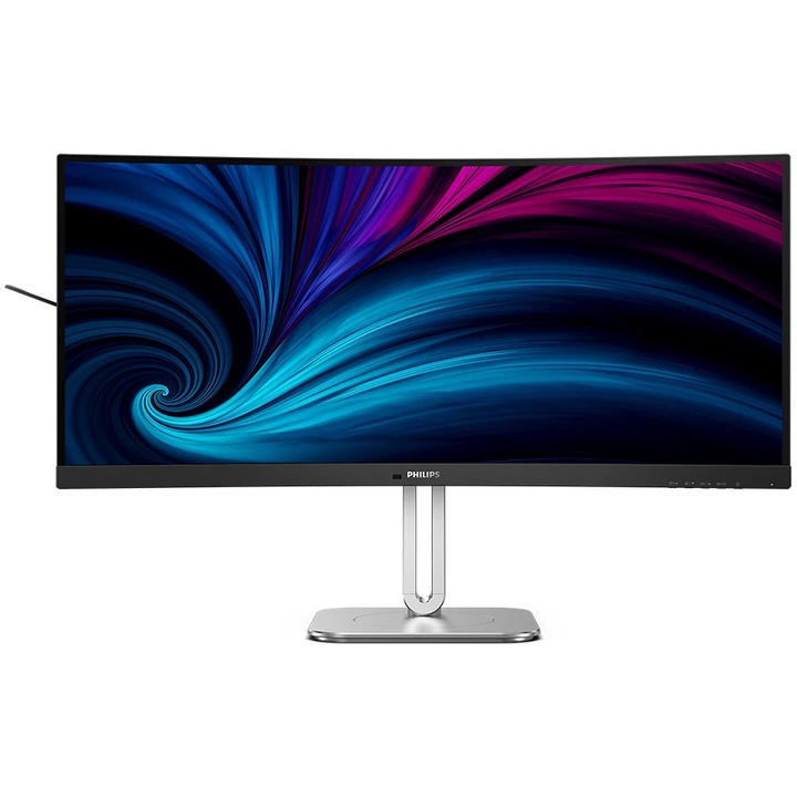 Philips ívelt monitor, 34", VA, WQHD, 120 Hz, 4 ms, FlickerFree, hangszórók 5W x 2, HA, HDMI, DisplayPort, USB, hub, USC-C, KVM, RJ45, 34B2U5600C/00, fekete