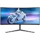 Monitor Gaming Philips EVNIA Curbat, 34", QD-OLED, WQHD, 175Hz, 0.03ms, HDR400, TrueBlack, FlickerFree, HA, HDMI, DisplayPort, USB, hub, RGB, Light, FX, 34M2C6500/00, Negru
