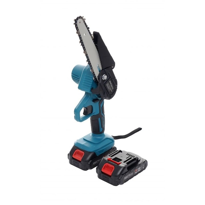 Kraft&Dele Akkus mini 6" láncfűrész, ágvágó, 2 db Li-ion akkuval, 21 V