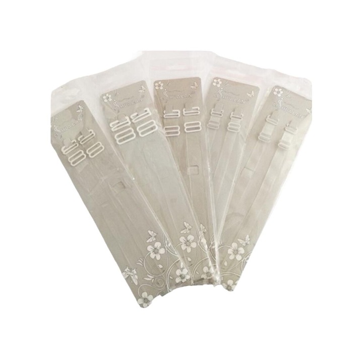 Set 5 bretele de sutien, Silicon, Transparent