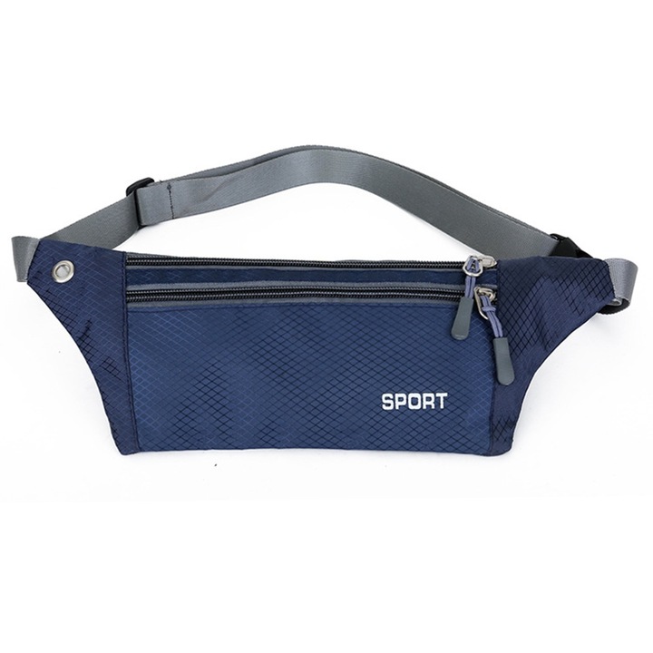 Uniszex vízálló sporttáska futáshoz és utazáshoz, sötétkék, állítható