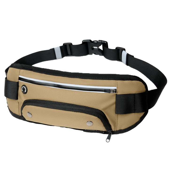 Sporttáska vizespalack tartóval, fényvisszaverő, vízálló, sárga, állítható