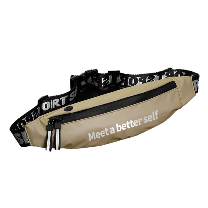 Sportos övtáska, vízálló, állítható, nagy űrtartalmú, arany