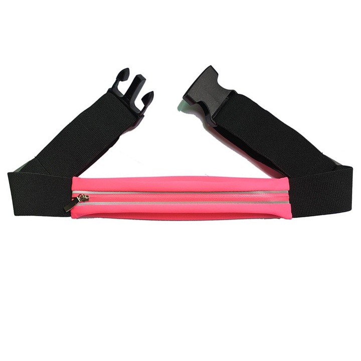 Kihúzható, vízálló sporttáska, rózsaszín, állítható derék