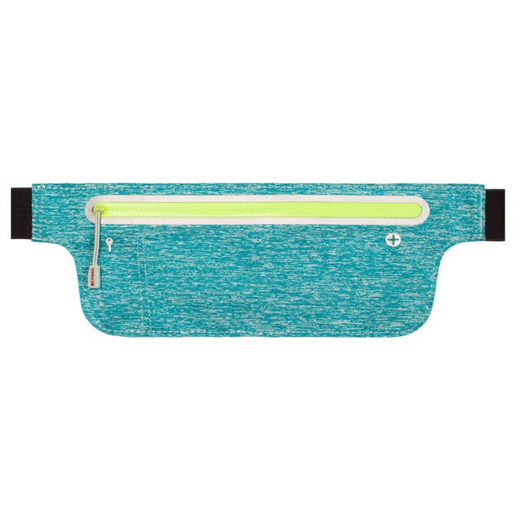 Futótáska, kék terepmintás, vízálló, több zsebbel, 3M fényvisszaverő, univerzális