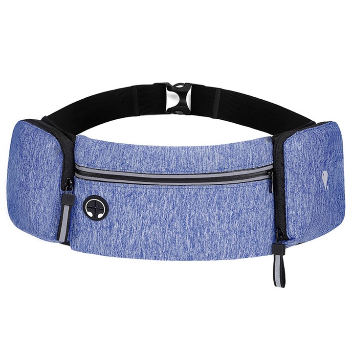 Sport övtáska kulacstartóval, állítható, vízálló, kék terepmintás