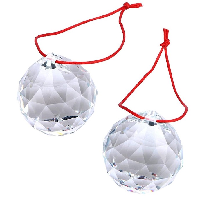 2 db felfüggesztett fénytörő prizma készlet, Crystal, 40 mm, többszínű