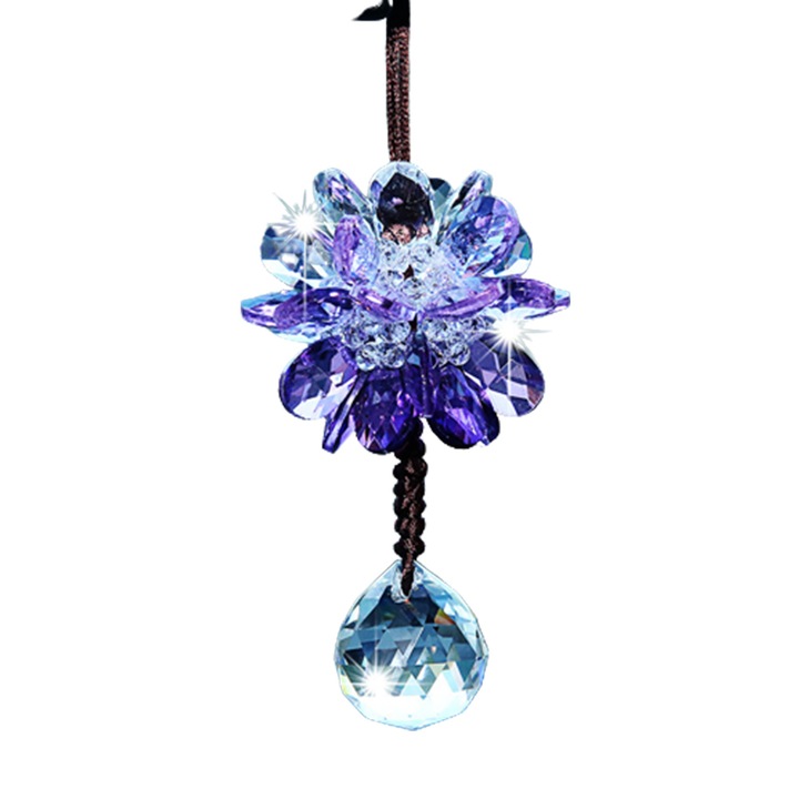 Kristály inga prizma szivárványhoz, dekoratív kiegészítők, 2-es stílus, lánccal, átlátszó