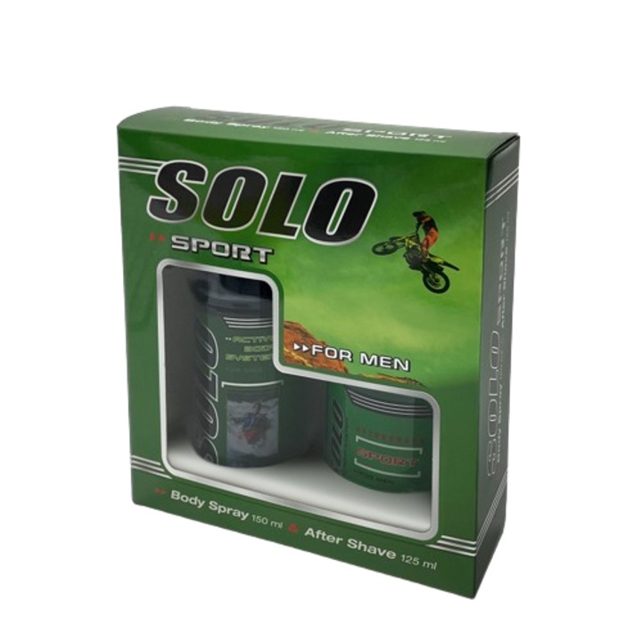 Афтършейв и дезодорант Men Solo Sport box, 125ml, 150ml