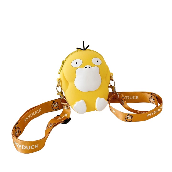 Jormftte keresztpántos táska rajzfilm mintával, állítható, könnyen tisztítható, sárga