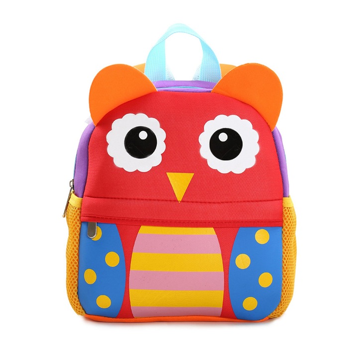 Jormftte gyerek hátizsák, állat design, 1 rekeszes, 30x25cm, többszínű
