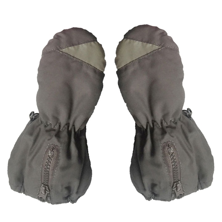 Manusi de zapada pentru copii, gri, impermeabile, cu material anti-derapant, marime ajustabila, 21.5 x 7cm