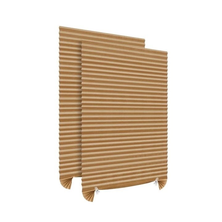 Комплект от 2 x Самозалепващи плисе щори, регулируеми, eZMART, бежови, 150x60 см