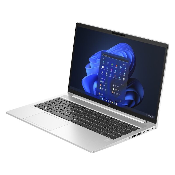 Laptop HP ProBook 450 G10, 15,6 hüvelykes 1920 x 1080, Intel Core i7-1355U 10 C / 12 T, 3,7 GHz - 5,0 GHz, 12 MB gyorsítótár, 55 W, 16 GB DDR4, Intel Graphics Ir SSD, 512 GBis Windows 11 Pro