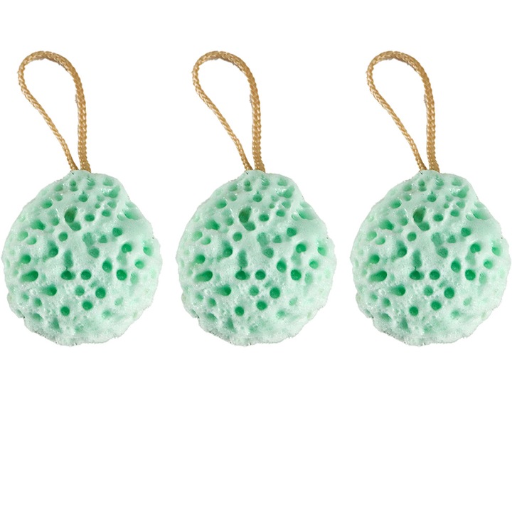 3 darab fürdőszivacs készlet, cián