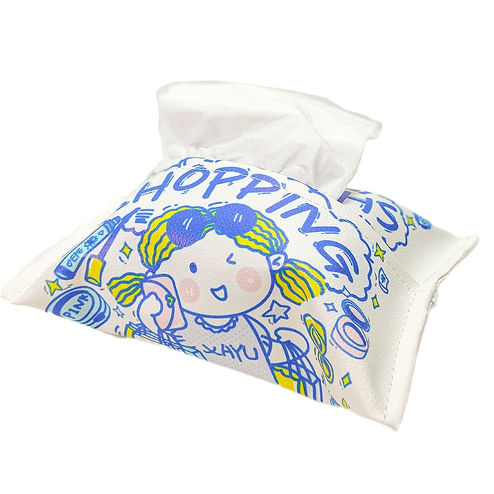 Autós zsebkendőtartó QttvbTna, könnyen szerelhető, PU-bőr, többszínű