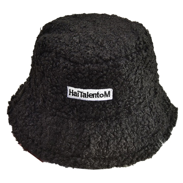 Női téli sapka, szintetikus, fekete, 58 cm