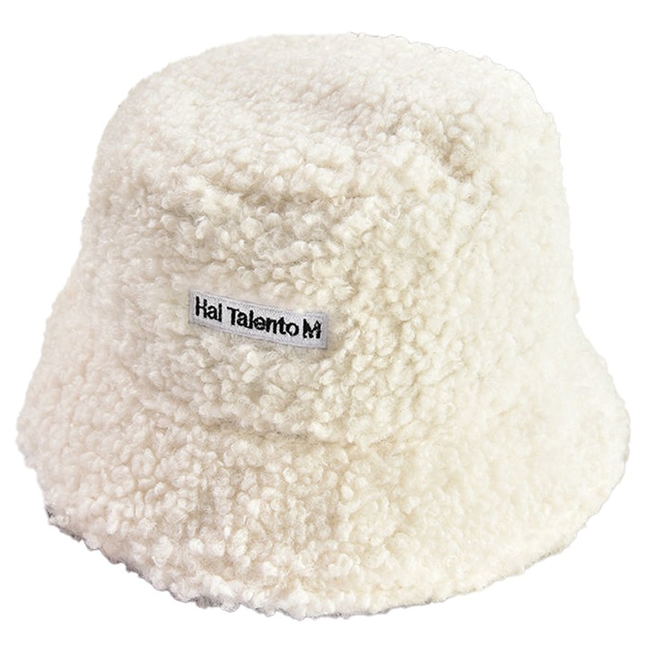 Női téli sapka, szintetikus, fehér, 58 cm