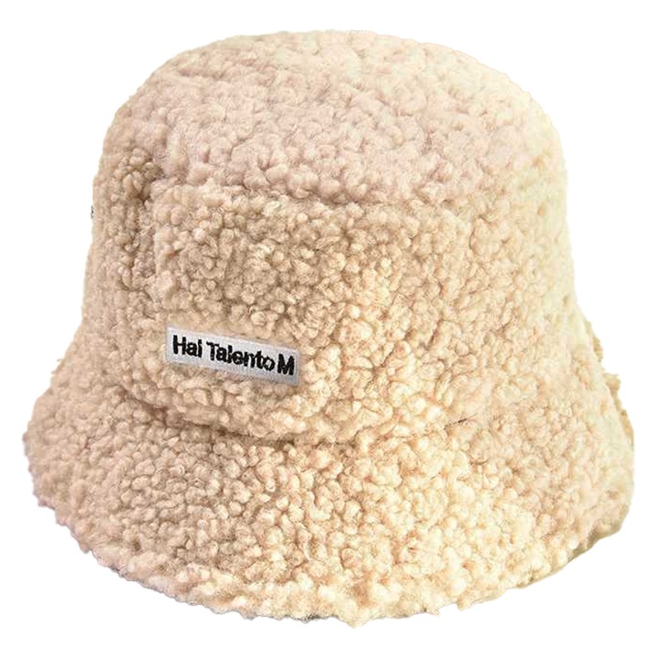 Palarie Dama pentru Iarna, Sintetic, Bej, 58cm