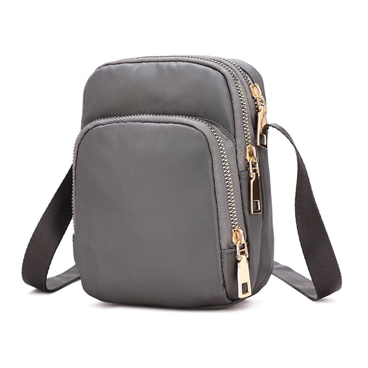 Válltáska, többfunkciós, sötétszürke, 135cm