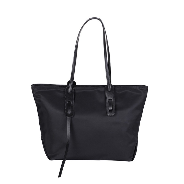 Jormftte női válltáska, nagy kapacitású, fekete, egyszerű fazon