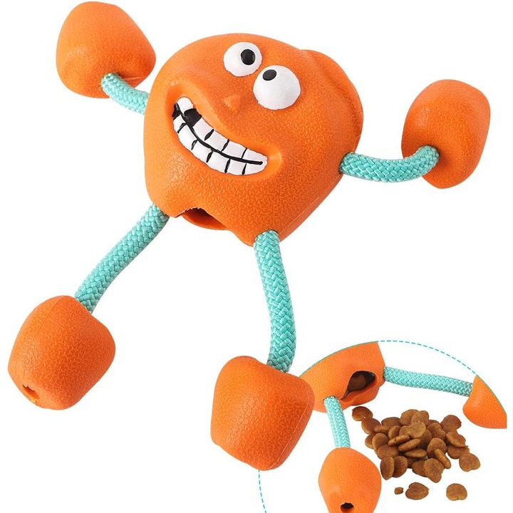 Интерактивна играчка за малки и средни кучета, AMRINUGL, от издръжлива гума, със звук, 2.7x3 инча