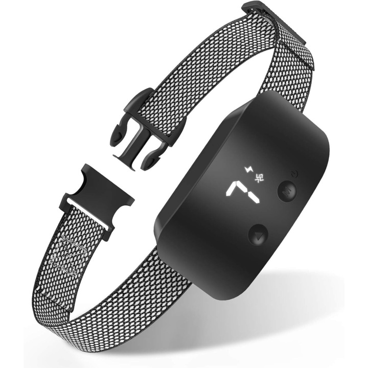 Állítható újratölthető kutyanyakörv, Peysaitr, 7 érzékenységi fokozat, fekete