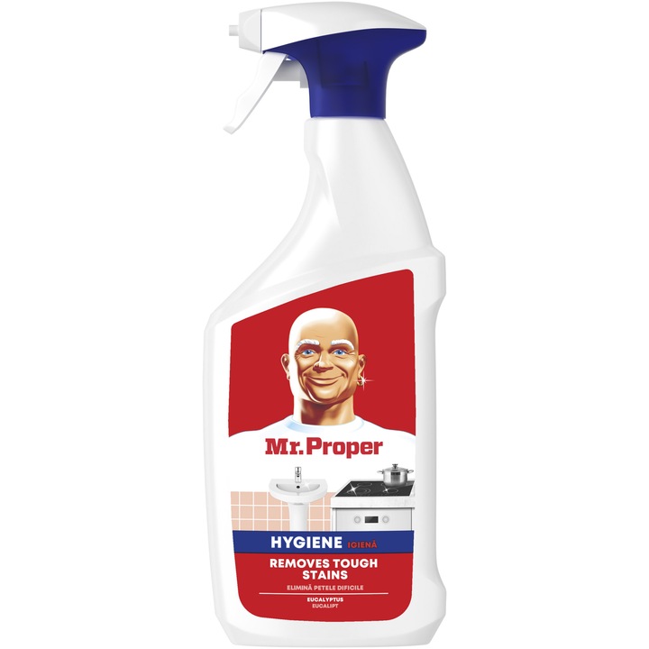 Mr. Proper Hygiene univerzális, több felületre való tisztítószer spray makacs foltokhoz, 800 ml