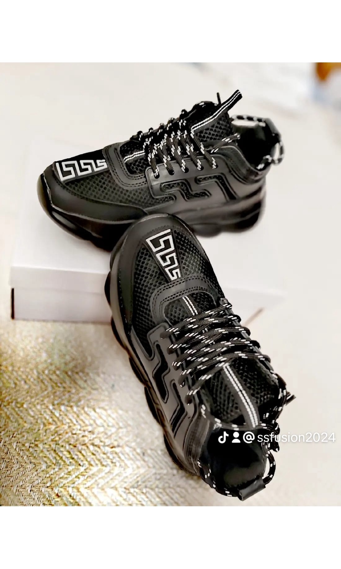 Sneakers Dama, Versace, Chain Reaction, Negri, Marimea 37