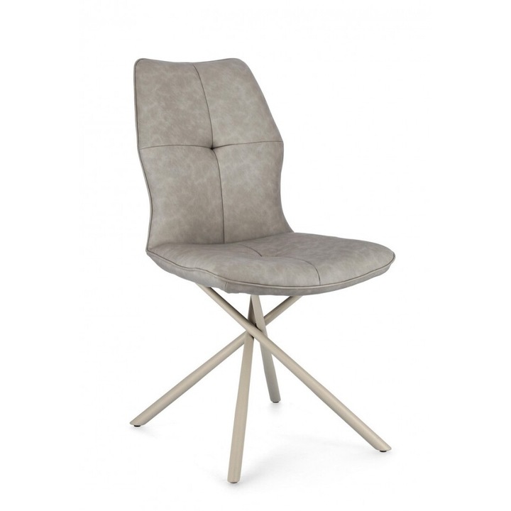 2 db Kepler taupe ökológiai bőr acél szék készlet 50x66x94 cm