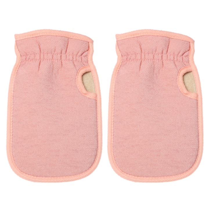 Set 2 bureti de baie QttvbTna, exfolianti, roz, 24x13cm