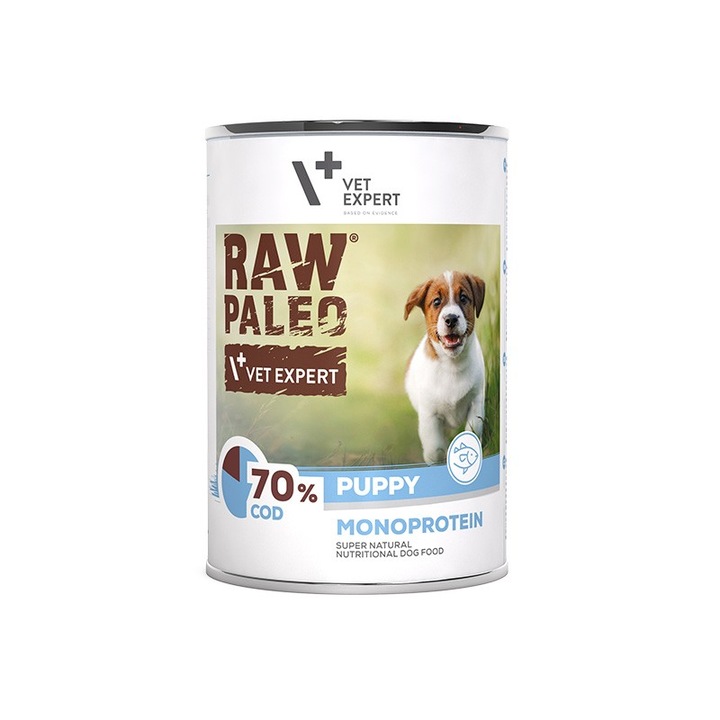 VET EXPERT nyers Paleo Puppy Monoprotein kutyaeledel, fehérjében és Omega-3-ban gazdag, 400g