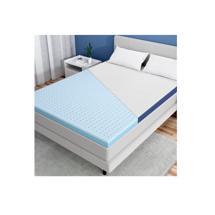 Гел топер за легло BedStory, 90 х 200 см, гел мемори пяна, височина 7,5 см