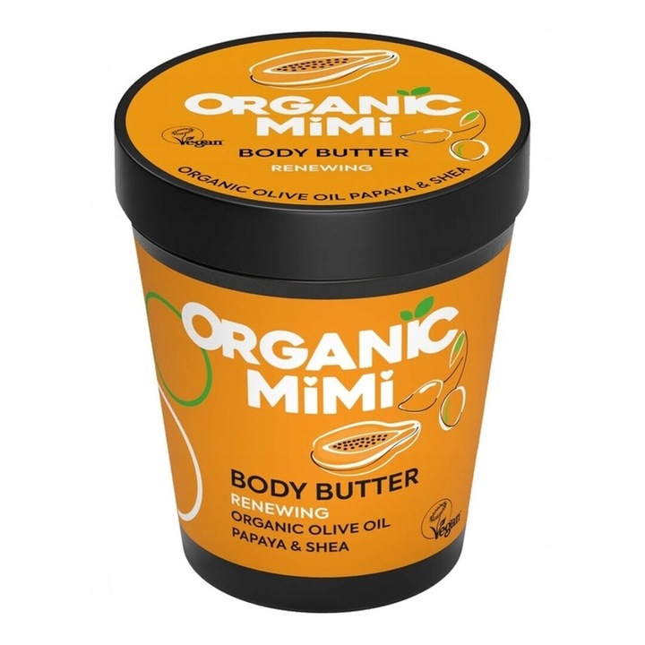 MiMi ORGANIC regeneráló testvaj, papaya, 200ml